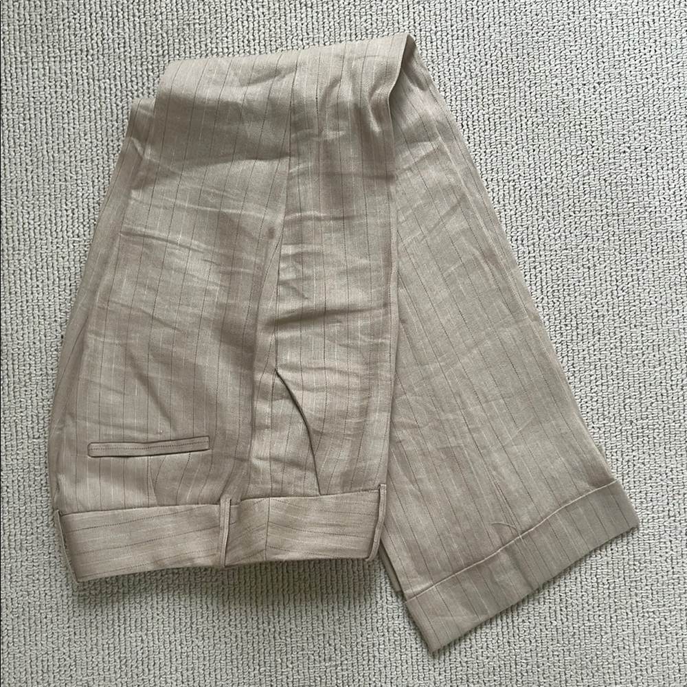 Banana Republic Linen Beige Pinstripe Pants, size 0🌿
